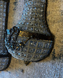 Pair of Vintage Dark Bronze and Crystal Wall Sconces