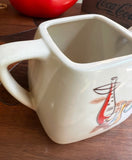 Vintage White Ceramic Square Teapot