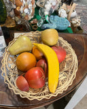 MCM Geometric Fruit and Wicker Bowl- Set of 11