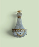Hollywood Regency, Gold and Crystal, Bow and Garland Chandelier