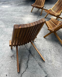Collection of Vintage Wooden Foldable Low Chairs