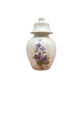 Ceramic Painted Floral Jar With Lid