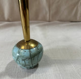 Delft Holland Marble and Brass Skinny Vase