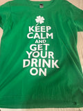 St. Patrick's Day "Keep Calm" T-Shirt, Women's Size XL