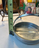 Silver and Glass Double Sided Ashtray With Handle