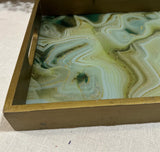 Geode Agate Gold Decorative Tray