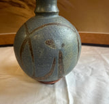 Vintage Blue Asian Abstract Pottery Vase
