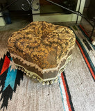 Vintage Tufted Ottoman With Tassels