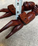 Pair of Wooden Hand Carved African Figurative Sculptures