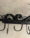 French Iron Scrolling Plant and Tea Cup Holder Wall Hanging