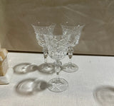 Trio of Detailed Etched Crystal Champagne Glasses