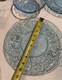 Small Collection of Blue Glass Plates and Bowls- Set of 5