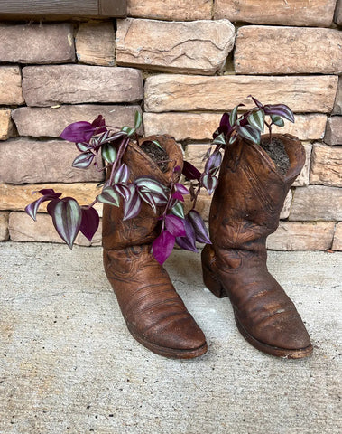 boot plant pot Stone Western Cowboy Boot Planters – Fig House Vintage