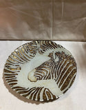 Large Zebra Platter With Gold Accents