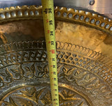 Gold Oversized Round Etched Tray, Wall Hanging/Table Top