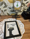 Vintage Small Needlepoint Necessary Room Floral Wall Hanging in Frame