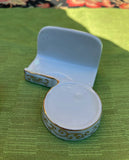 Pair of Vintage Greek Key Tea Cup Holders or Business Card Holders