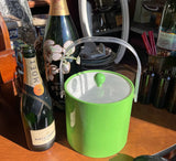 Lime Green Hard Plastic Ice Bucket With Matching Lid