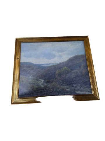Vintage Landscape Painting in Gold Frame