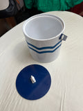 Vintage Blue and White Plastic Ice Bucket