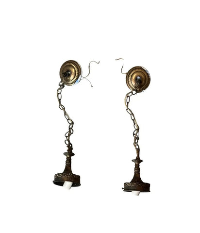 Vintage Pendant Lights- Needs Restoration - a Pair