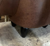 Small Leather Hippo Style Ottoman