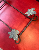 Vintage Metal Wall Hanging Plate Holder With Leaf and Grape Details