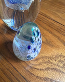 Trio of Blue Glass Vintage Paperweights