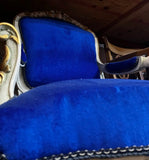 1980s Bright Blue Cushioned Accent Chair