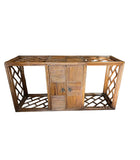 Floating Bamboo Console Side Table Credenza