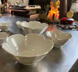 Collection of Ceramic White Lotus Nesting Bowls- Set of 7