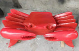 Red Painted Wooden Carved Vintage Crab Style Coffee Table Base
