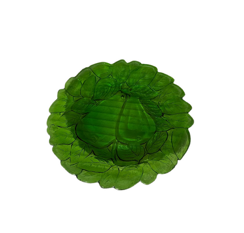 Green Glass Pear Decorative Plate