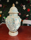 Hint of Blue Venetian Style Ceramic Jar
