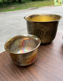 Trio of Vintage Small Brass and Silver Planters