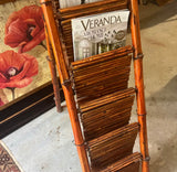 Vintage Standing Bamboo Magazine Rack