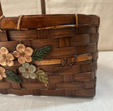 Hand Woven Basket With Flower Details
