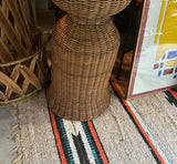 Boho Wicker Stand With Faux Greenery and Flowers