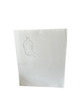 Small Nude Drawing of Backwards Sitting Man