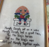 Vintage Small Humpty Dumpty Needlepoint