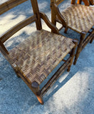 Collection of Short Wooden Ladder Back Chairs- Set of 3