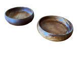 Pair of Petite Hand Carved Minimalist Wooden Bowls