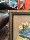 Framed Floral Handmade Needlepoint