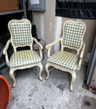 Country Core Pair of Green Gingham Chairs