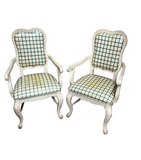 Country Core Pair of Green Gingham Chairs