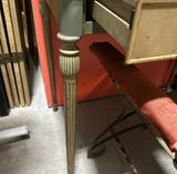 Antique Green Metal Vanity With Matching Seat