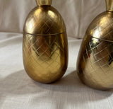 Pair of Brass Pineapple Candleholder Cups With Straw Holes