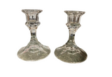 Pair of Small Glass Candlestick Holders