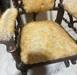 Vintage Faux Fur Barley Twist Rocking Chair