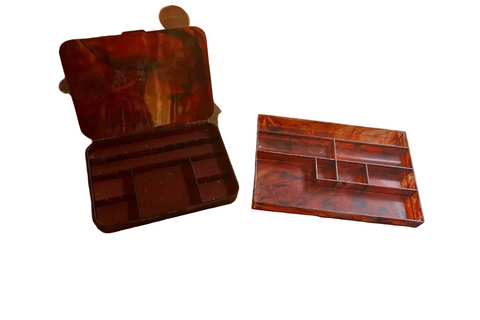 Pair of 1970s Tortoiseshell Vintage Vanity Boxes